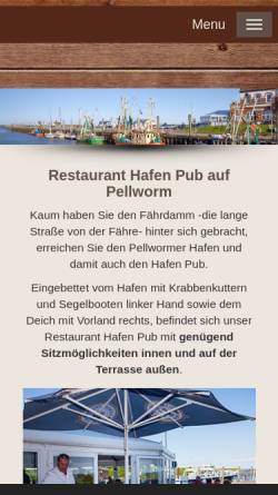 Vorschau der mobilen Webseite www.hafen-pub.de, Hafen Pub Pellworm