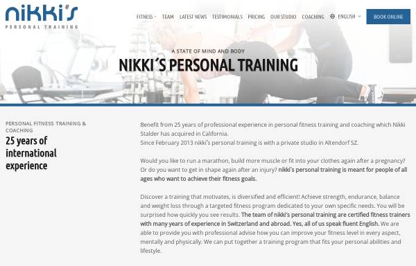 Vorschau von www.nikkistalder.ch, Personal Fitness Training by Nikki Stalder