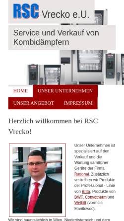 Vorschau der mobilen Webseite www.rsc-vrecko.at, RSC Vrecko KG