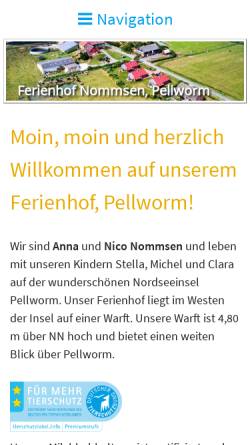 Vorschau der mobilen Webseite www.ferienhof-nommsen.de, Ferienhof Nommsen