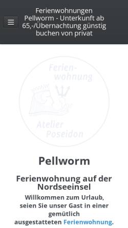 Vorschau der mobilen Webseite www.ferienwohnung-insel-pellworm.de, Ferienwohnung und Atelier Poseidon