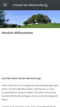 Vorschau der mobilen Webseite www.urlaubbeimeesenburg.de, Ferienwohnungen Familie Meesenburg