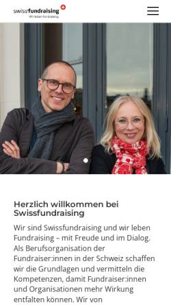 Vorschau der mobilen Webseite www.swissfundraising.org, Swissfundraising