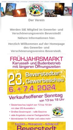 Vorschau der mobilen Webseite www.gewerbeverein-beverstedt.de, Gewerbe- und Verschönerungsverein Beverstedt
