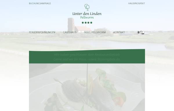 Vorschau von www.unterdenlindenpellworm.de, Unter den Linden - Gaststätte und Ferienwohnungen