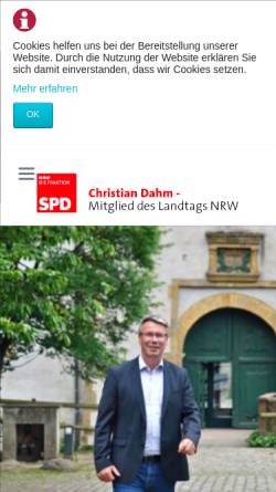 Vorschau der mobilen Webseite www.christian-dahm.de, Dahm, Christian (MdL)