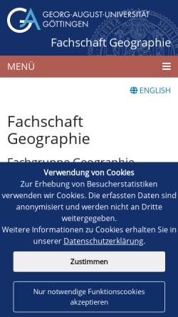 Vorschau der mobilen Webseite www.uni-goettingen.de, Fachgruppe der Geographie Uni Göttingen