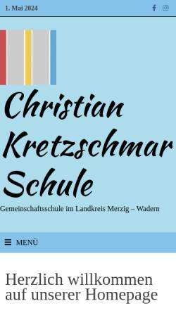 Vorschau der mobilen Webseite www.ers-merzig.de, ERS Erweiterte Realschule Christian-Kretzschmar-Schule