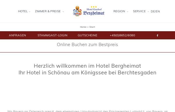 Vorschau von www.hotel-bergheimat.de, Hotel Bergheimat