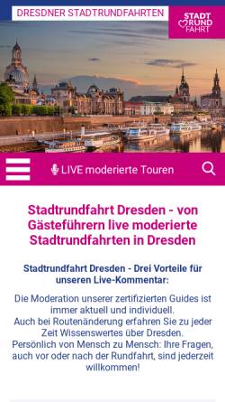 Vorschau der mobilen Webseite www.stadtrundfahrt-dresden.de, Hummelbahn