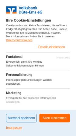 Vorschau der mobilen Webseite www.vb-westerkappeln.de, Volksbank Westerkappeln-Wersen eG