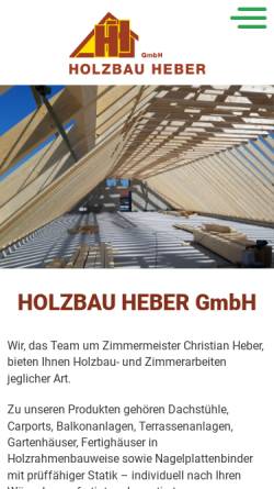 Vorschau der mobilen Webseite holzbau-heber.de, Holzbau Heber GmbH