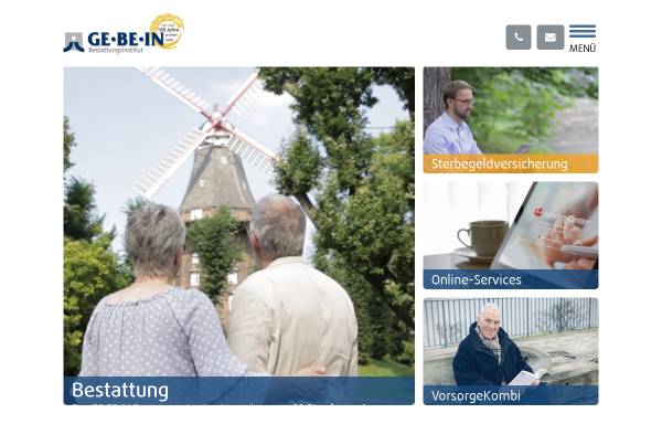Vorschau von www.ge-be-in.de, GE·BE·IN Bestattungsinstitut Bremen GmbH