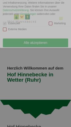 Vorschau der mobilen Webseite hof-hinnebecke.de, Hof Hinnebecke