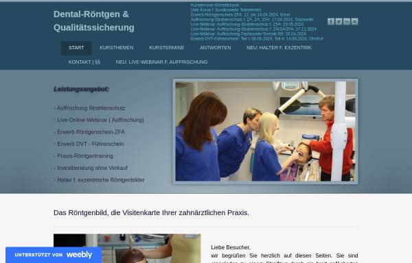 Vorschau von roentgen-koenig.weebly.com, Kursangebote Röntgenkunde für die zahnärztliche Praxis