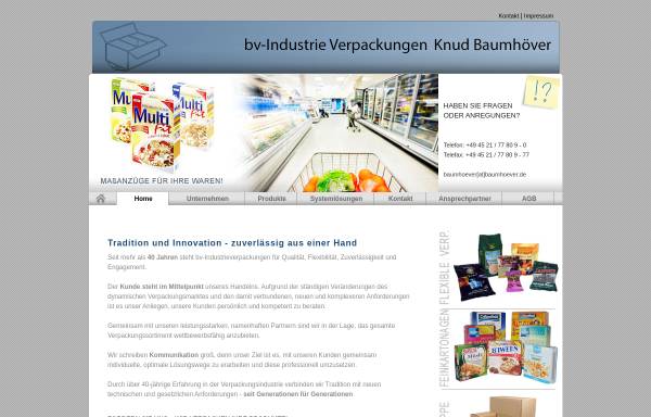 Vorschau von www.baumhoever.de, Peter Baumhöver Industrieverpackungen