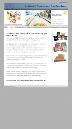 Vorschau der mobilen Webseite www.baumhoever.de, Peter Baumhöver Industrieverpackungen