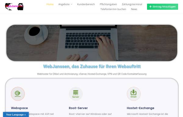 Vorschau von shop.webjanssen.de, WebJanssen, Ihr Partner im Internet