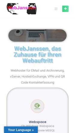 Vorschau der mobilen Webseite shop.webjanssen.de, WebJanssen, Ihr Partner im Internet