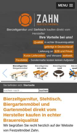 Vorschau der mobilen Webseite www.holzhandel-zahn.de, Holzhandel Markus Zahn