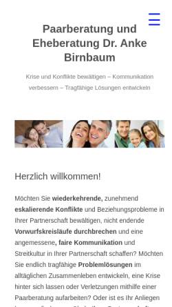 Vorschau der mobilen Webseite www.paarconsulting.de, Beratungs- und Therapiepraxis Dr. Anke Birnbaum