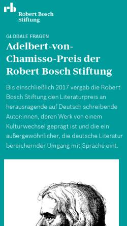 Vorschau der mobilen Webseite www.bosch-stiftung.de, Adelbert-von-Chamisso-Preis