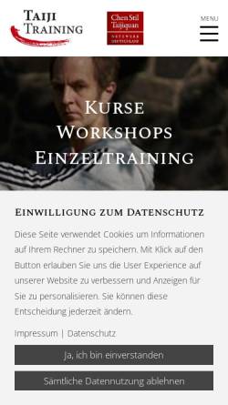 Vorschau der mobilen Webseite taijitraining.com, Filip Gutknecht-Stöhr