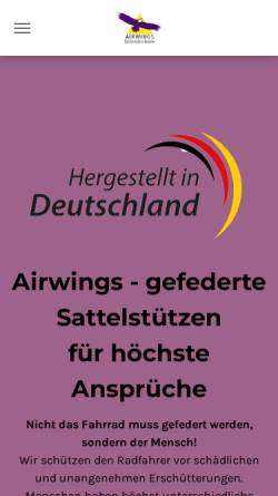 Vorschau der mobilen Webseite www.airwings-systems.de, Airwings Hillreiner GmbH