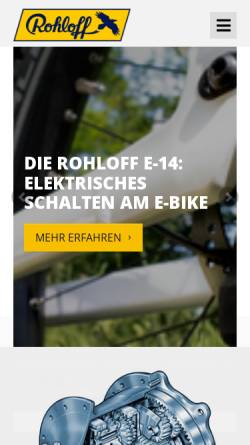 Vorschau der mobilen Webseite www.rohloff.de, Rohloff AG