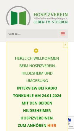 Vorschau der mobilen Webseite www.hospizverein-hildesheim.de, Hospizverein Hildesheim