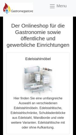 Vorschau der mobilen Webseite www.gastromegastore.de, Gastromegastore Marc Wagner und Rouven Pintaske