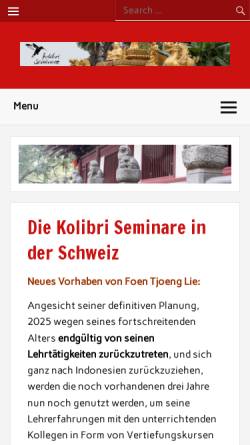 Vorschau der mobilen Webseite www.kolibri-seminare.ch, Kolibri-Seminare Schweiz