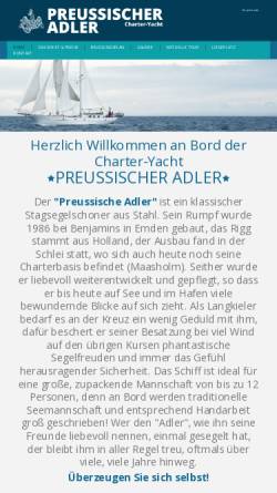 Vorschau der mobilen Webseite www.preussischer-adler.com, Preussischer Adler - Segeln erleben