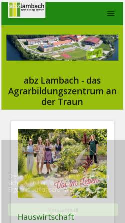 Vorschau der mobilen Webseite www.abzlambach.at, Agrar Bildungszentrum Lambach