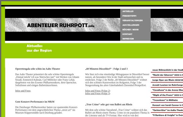 Vorschau von www.abenteuer-ruhrpott.info, Abenteuer Ruhrpott - Kreuz und quer durch das Ruhrgebiet