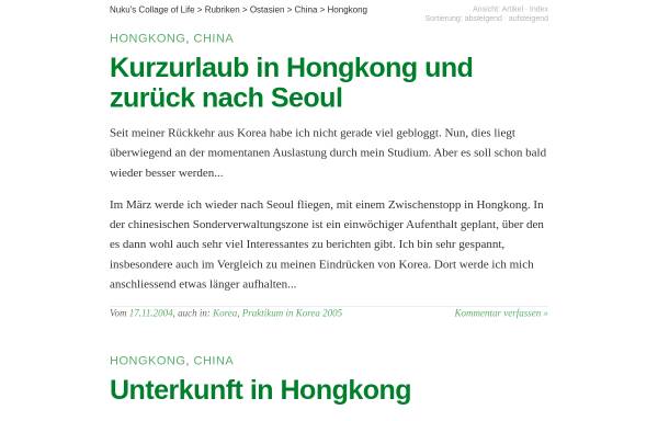 Vorschau von www.nuku.de, Reiseberichte aus Hong Kong und Macau