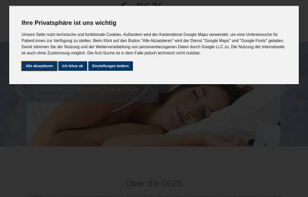 Vorschau von www.dgzs.de, Deutsche Gesellschaft für Zahnärztliche Schlafmedizin e.V.