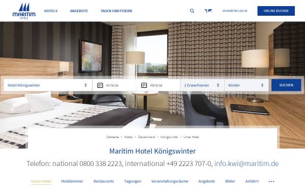 Vorschau von www.maritim.de, Maritim Hotel Königswinter