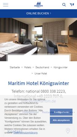 Vorschau der mobilen Webseite www.maritim.de, Maritim Hotel Königswinter