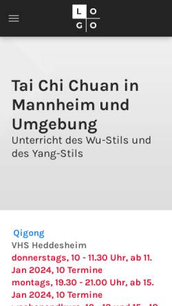 Vorschau der mobilen Webseite www.taichi-mannheim.de, Wolfgang Scheurer