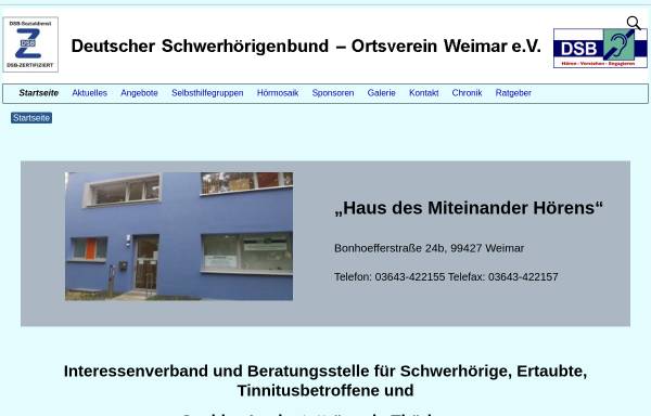 Vorschau von www.ov-weimar.de, Deutscher Schwerhörigenbund - Ortsverein Weimar