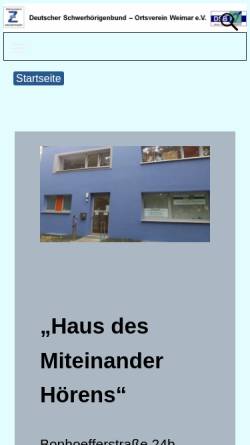 Vorschau der mobilen Webseite www.ov-weimar.de, Deutscher Schwerhörigenbund - Ortsverein Weimar