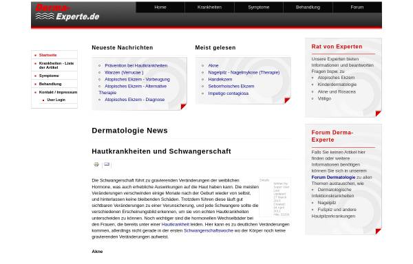 Vorschau von www.derma-experte.de, Dermatologie Portal