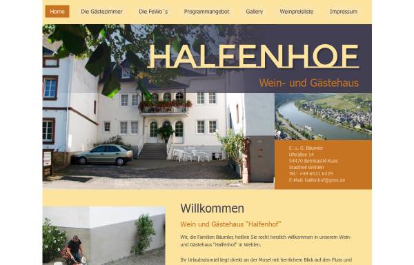 Vorschau von www.halfenhof.com, Wein und Gästehaus Halfenhof