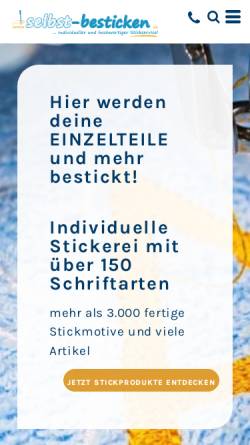 Vorschau der mobilen Webseite www.selbst-besticken.de, Versandhandel Michael Losch