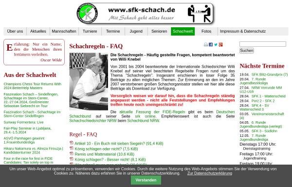 Vorschau von sfk-schach.de, Schachregeln: Häufig gestellte Fragen