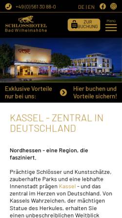 Vorschau der mobilen Webseite www.schlosshotel-kassel.de, Schlosshotel Bad Wilhelmshöhe