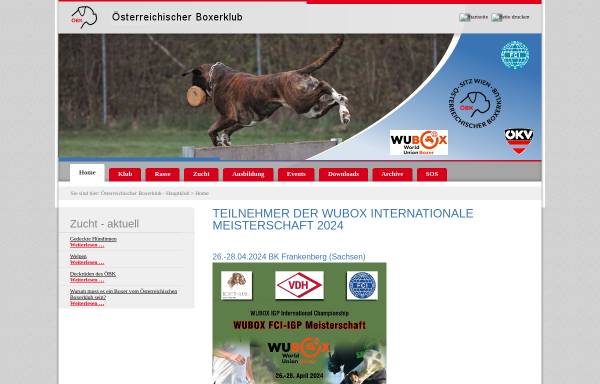 Vorschau von www.boxerclub.at, ÖBK, Österreichischer Boxerklub