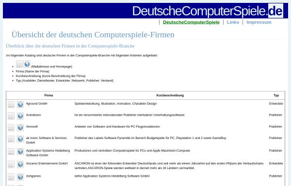 Vorschau von www.deutschecomputerspiele.de, DeutscheComputerSpiele.de