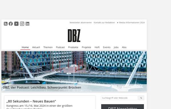 Vorschau von www.dbz.de, Deutsche Bauzeitschrift (DBZ)